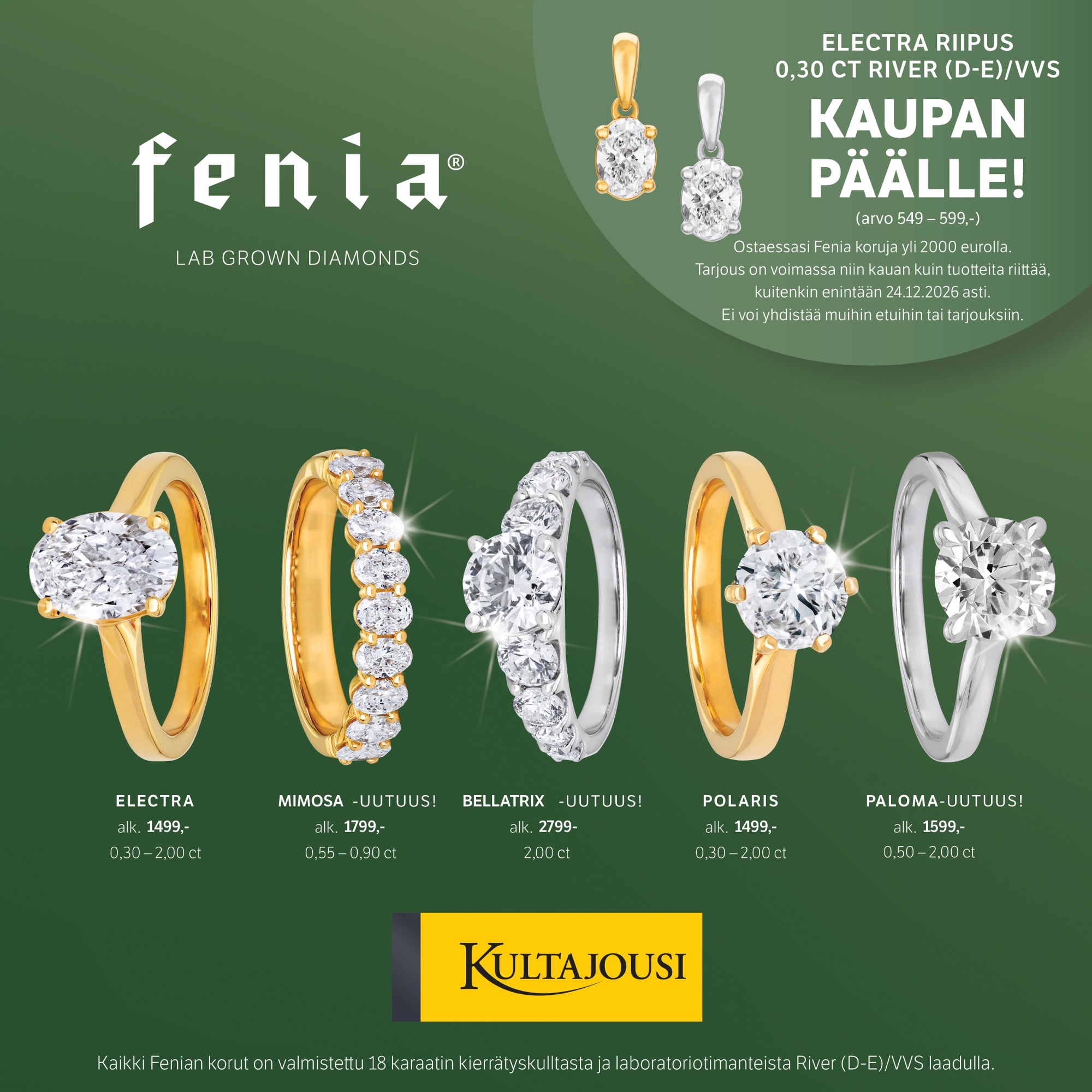 💎 FENIA SÄIHKYVÄÄ TIMANTTILOISTOA!💎 Kultajousi
