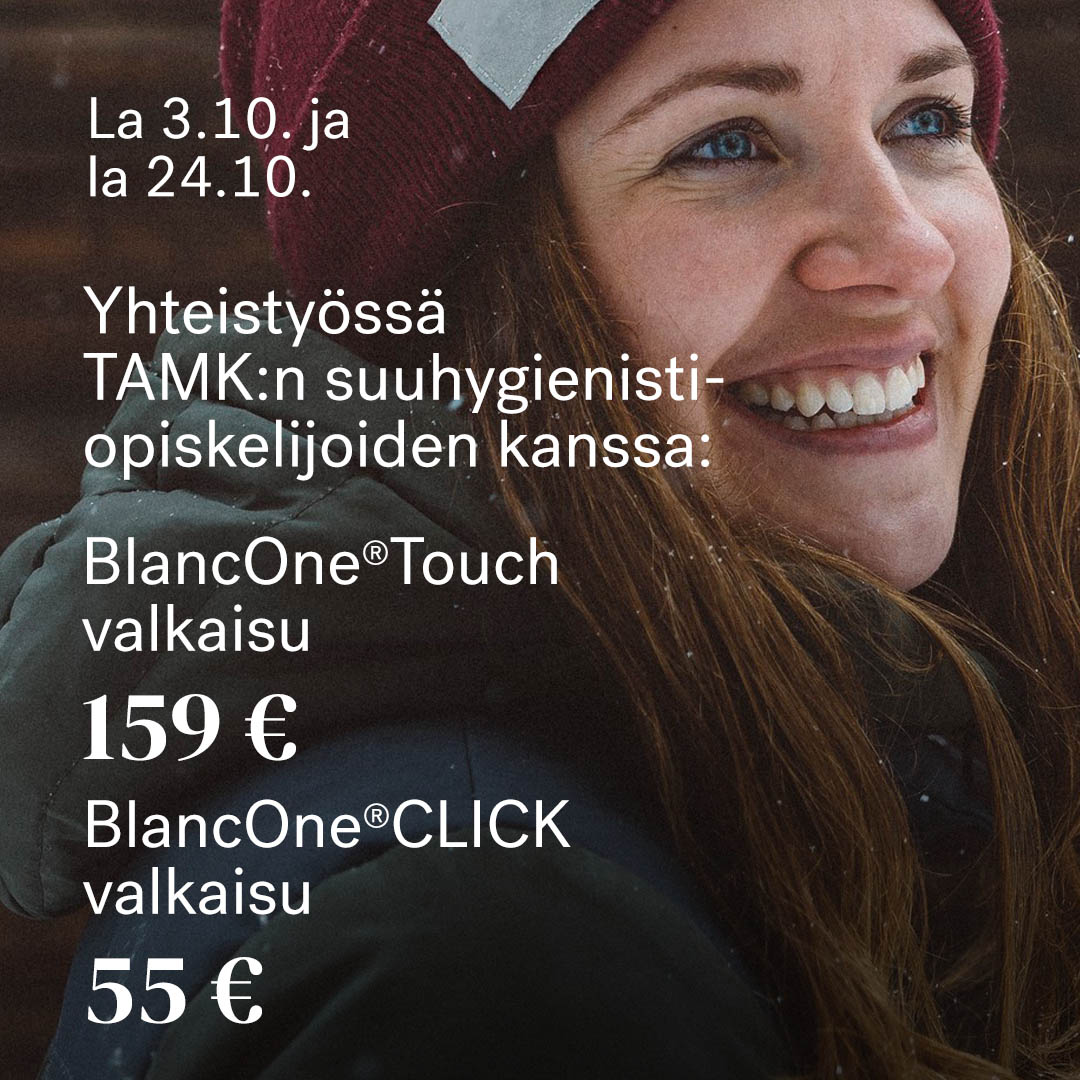 Hampaiden valkaisu tarjoushintaan: TAMK & Oral yhteistyö Oral Tampere Koskikeskus