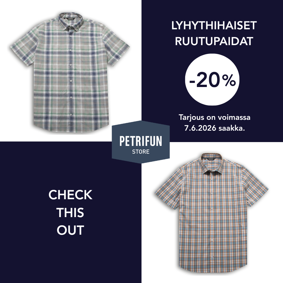 LYHYTHIHAISET RUUTUPAIDAT -20% PETRIFUN Store
